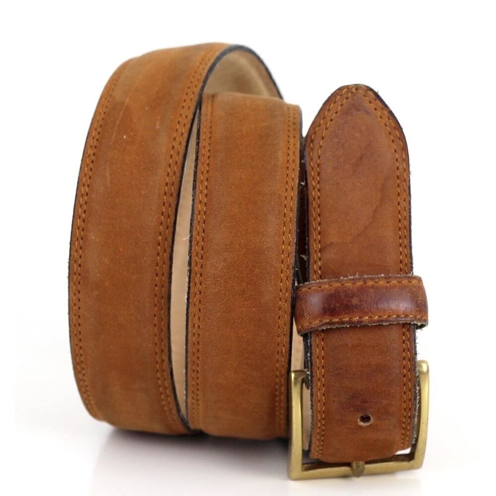 DOCKERS TAN BROWN GENUINE LEATHER 1 1/8"Wd CASUAL DRESS MEN'S BELT Sz 34 (F58